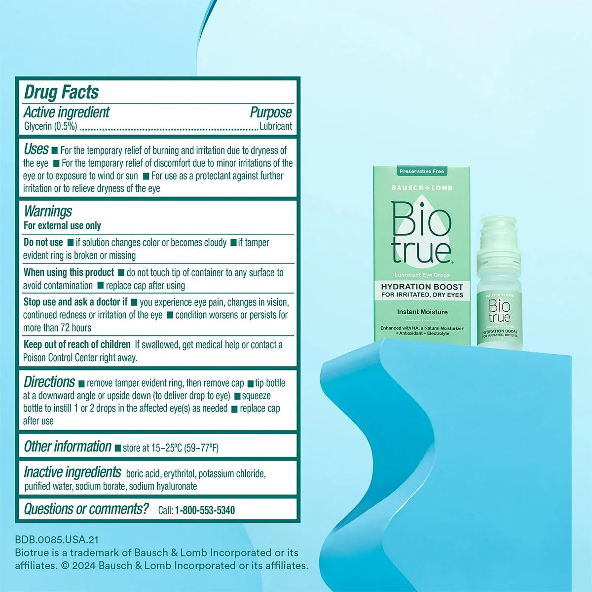 Biotrue Hydration Boost Eye Drops, Preservative Free, Soft Contact Lens Friendly (10 mL) - Image 3