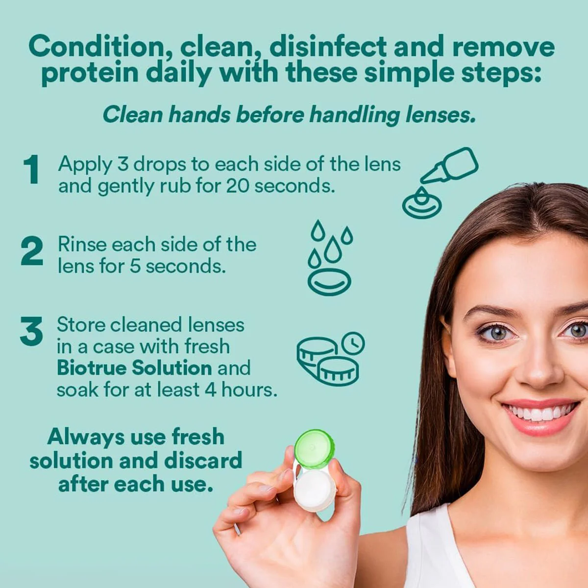 Biotrue Multi-Purpose Contact Lens Solution 2-Pack (10oz x 2) - Image 2