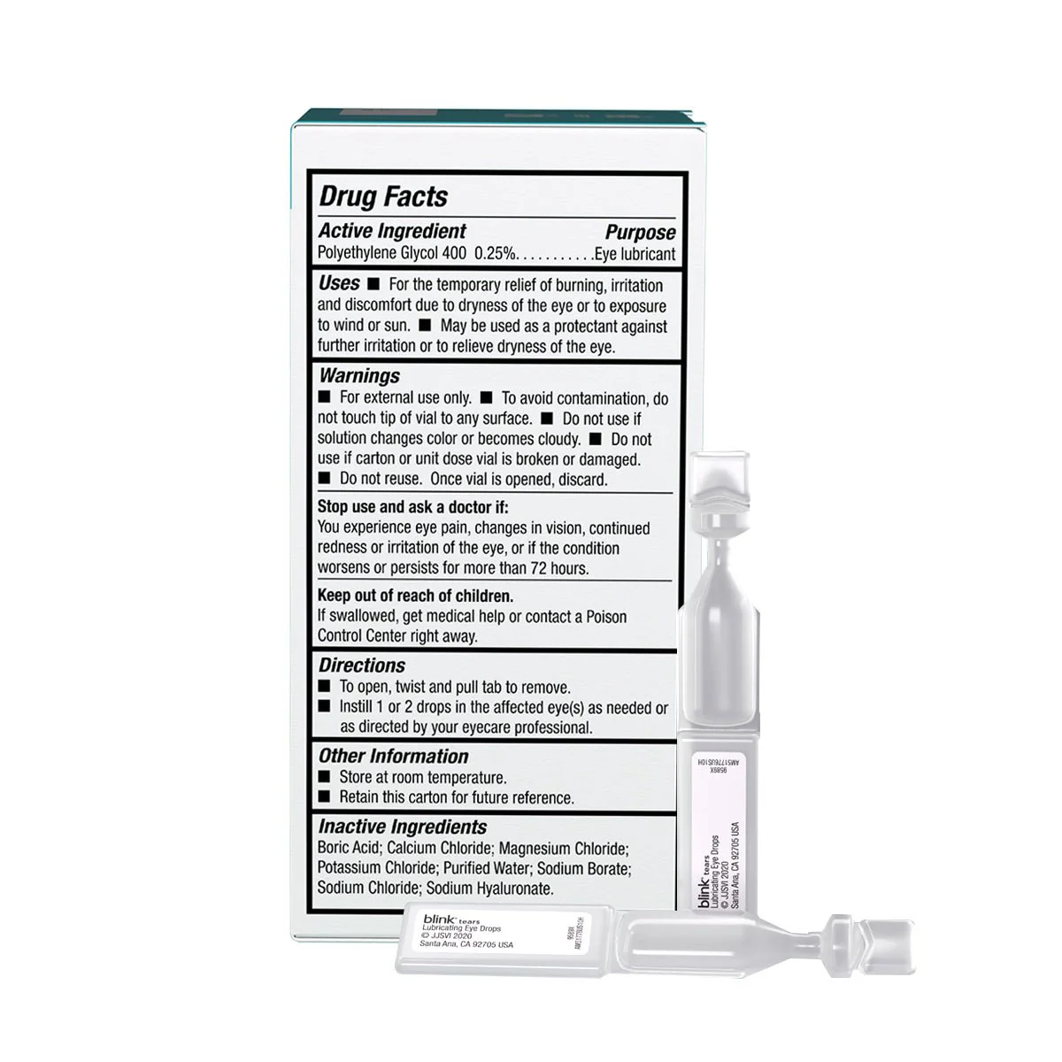 Blink Tears Preservative Free Lubricating Eye Drops 50ct Vials (2 x 25) 2-pack - Image 3