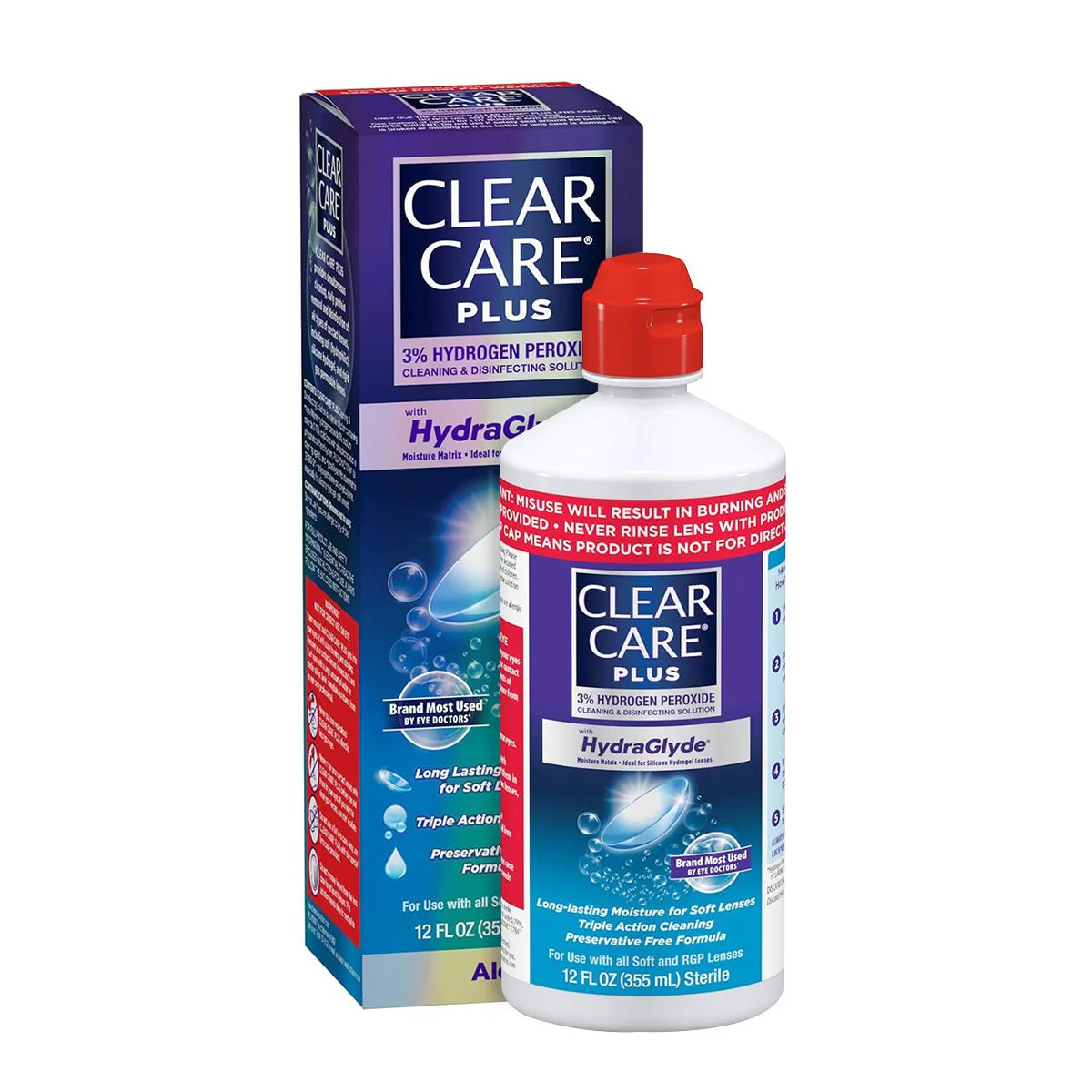 Clear Care Plus Cleaning Solution with Lens Case, 12 Oz Bottle - Image 2