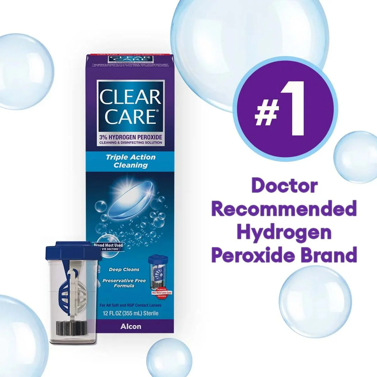 Clear Care Triple Action Cleaning and Disinfecting Solution with Case, Twin Pack, Multi, 12 Oz, Pack of 2 - Image 6