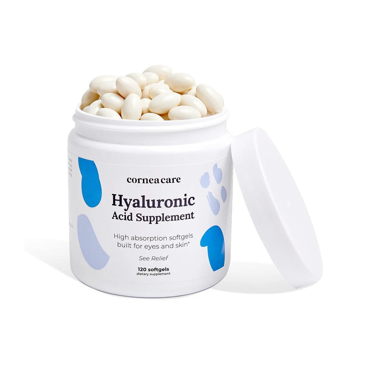 CorneaCare Hyaluronic Acid Supplement for Eyes and Skin (120ct - 1 Month Supply)