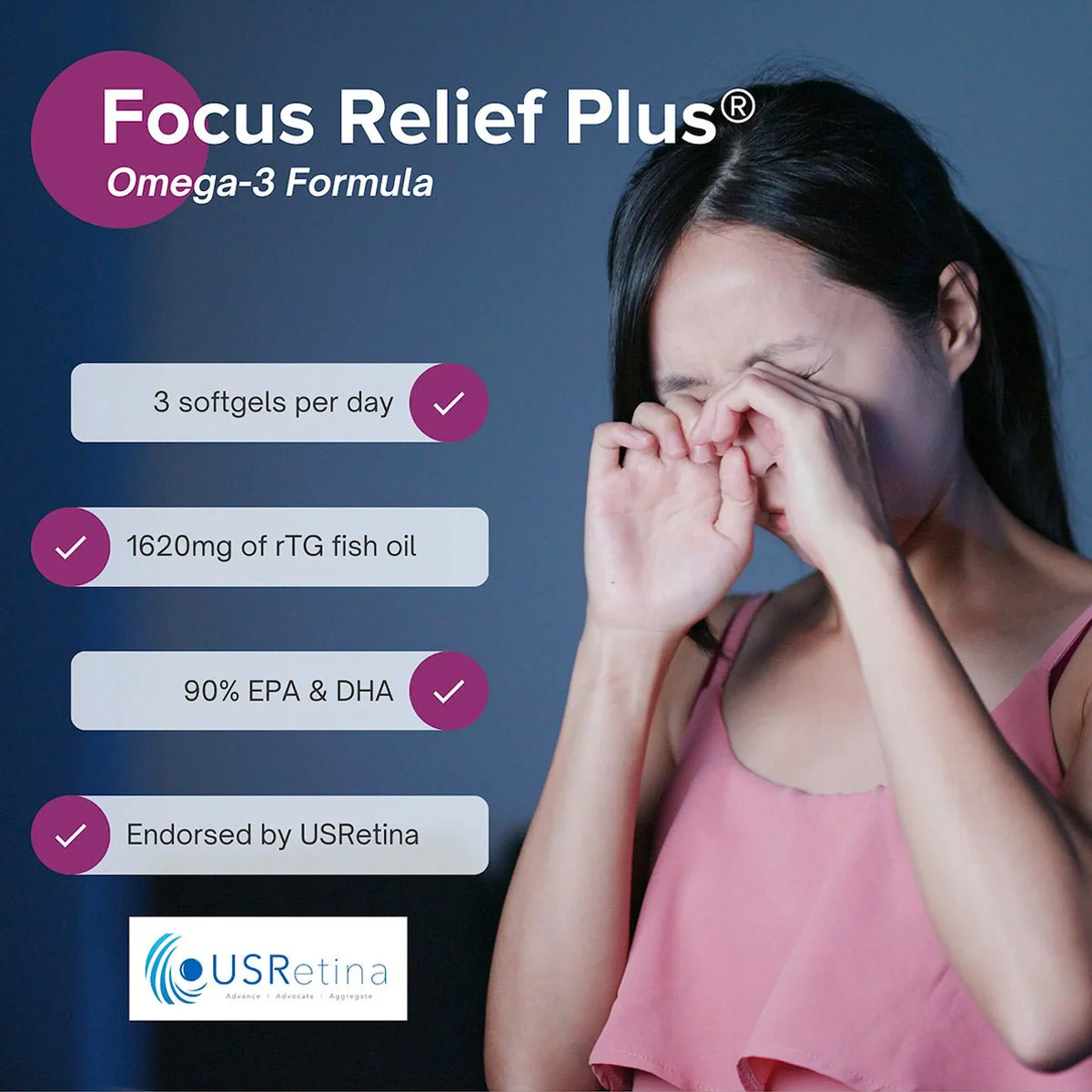 Focus Vitamins Focus Relief Plus Omega-3 Softgels (90 ct. 30 Day Supply) - Image 4