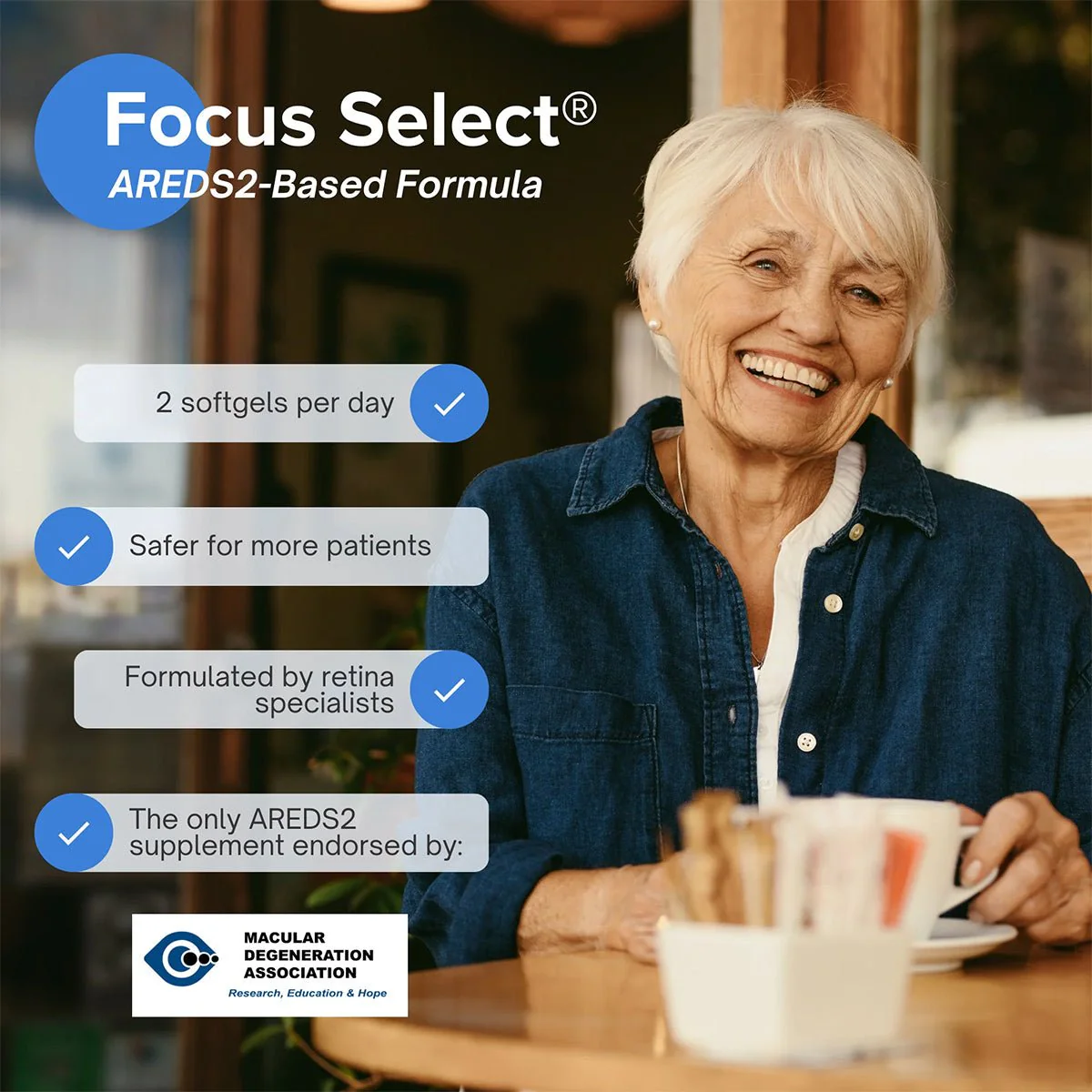 Focus Select Supplement - AREDS2 formula for Macular Degeneration (60ct. 30 Day Supply) - Image 4