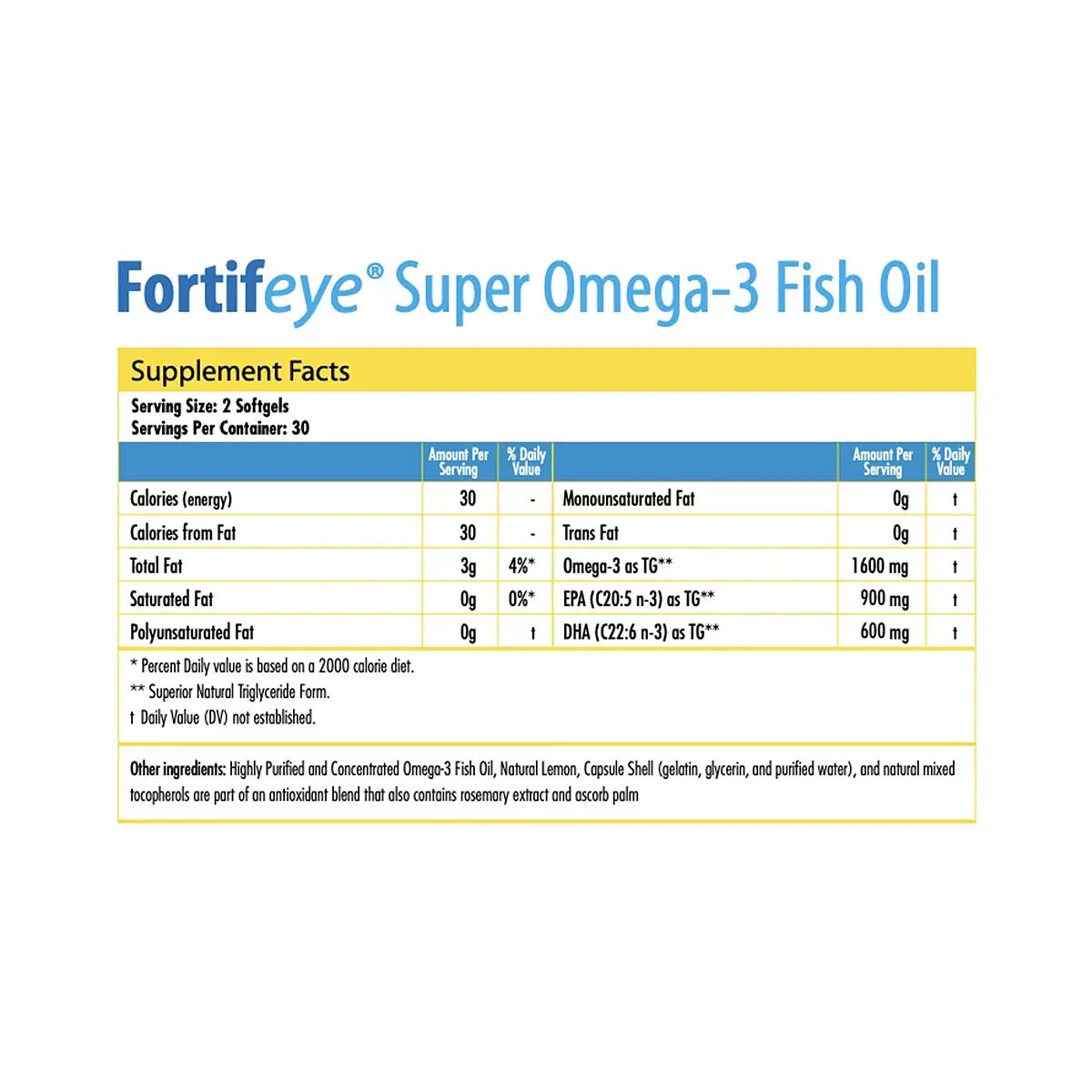 Fortifeye Super Omega-3 Fish Oil Omegas (60ct bottle) - Image 3