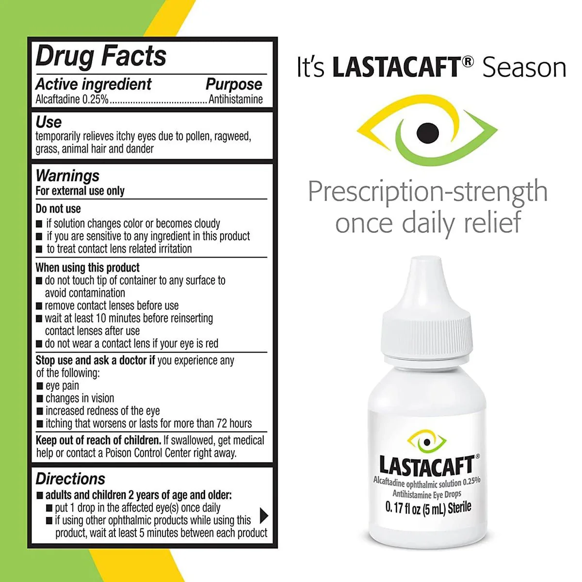 Lastacaft Once Daily Eye Allergy Itch Relief Drops (Twin Pack 2x5mL 120 Day Bottle) - Image 11