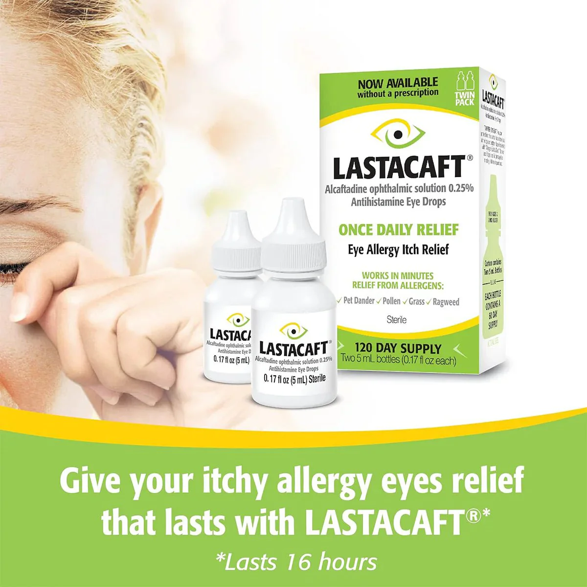 Lastacaft Once Daily Eye Allergy Itch Relief Drops (Twin Pack 2x5mL 120 Day Bottle) - Image 14