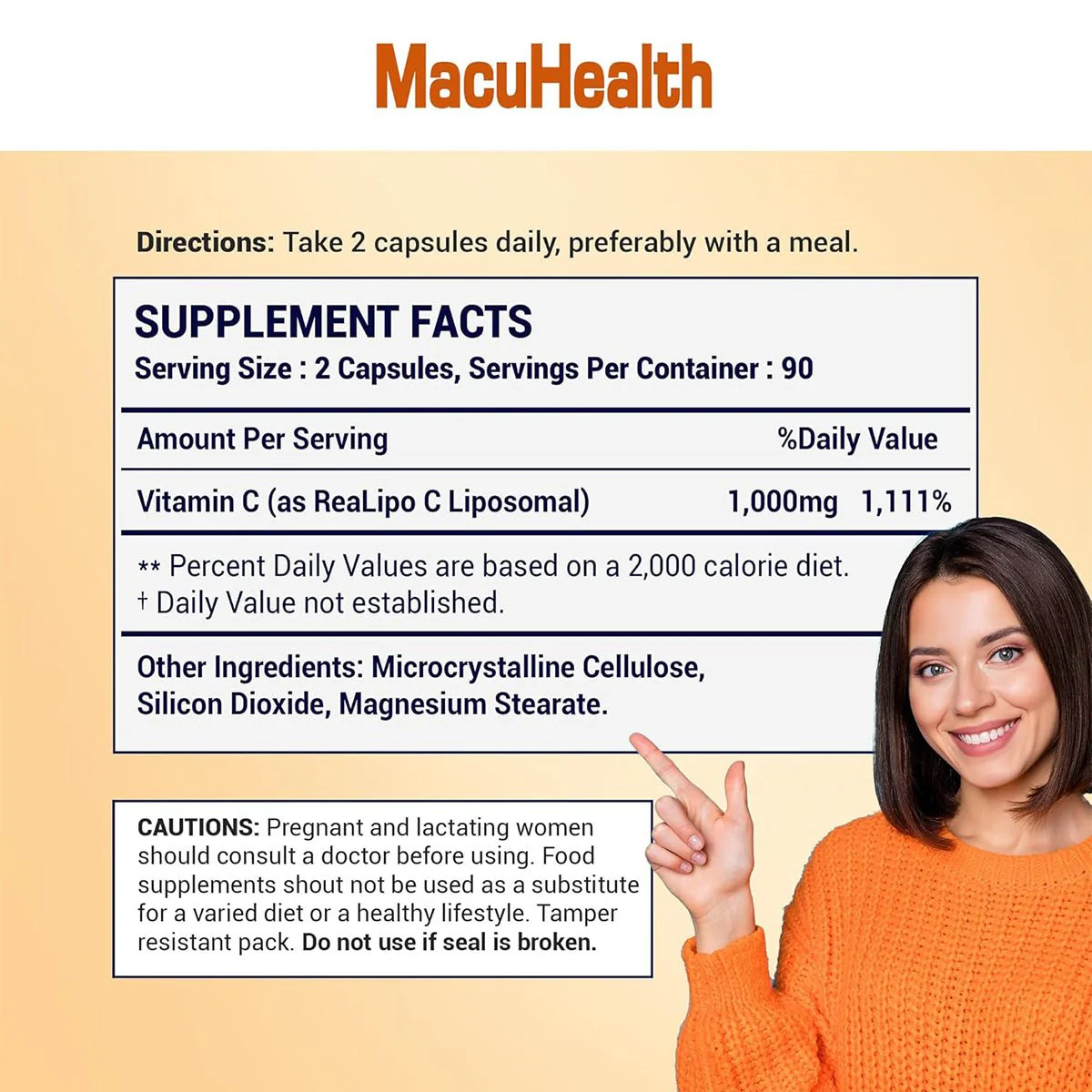 Macuhealth Liposomal Vitamin C 1000MG Per Serving - High Bioavailablity Vitamin with Fat-Soluble Antioxidants and Enhanced Absorption (180ct) - Image 2
