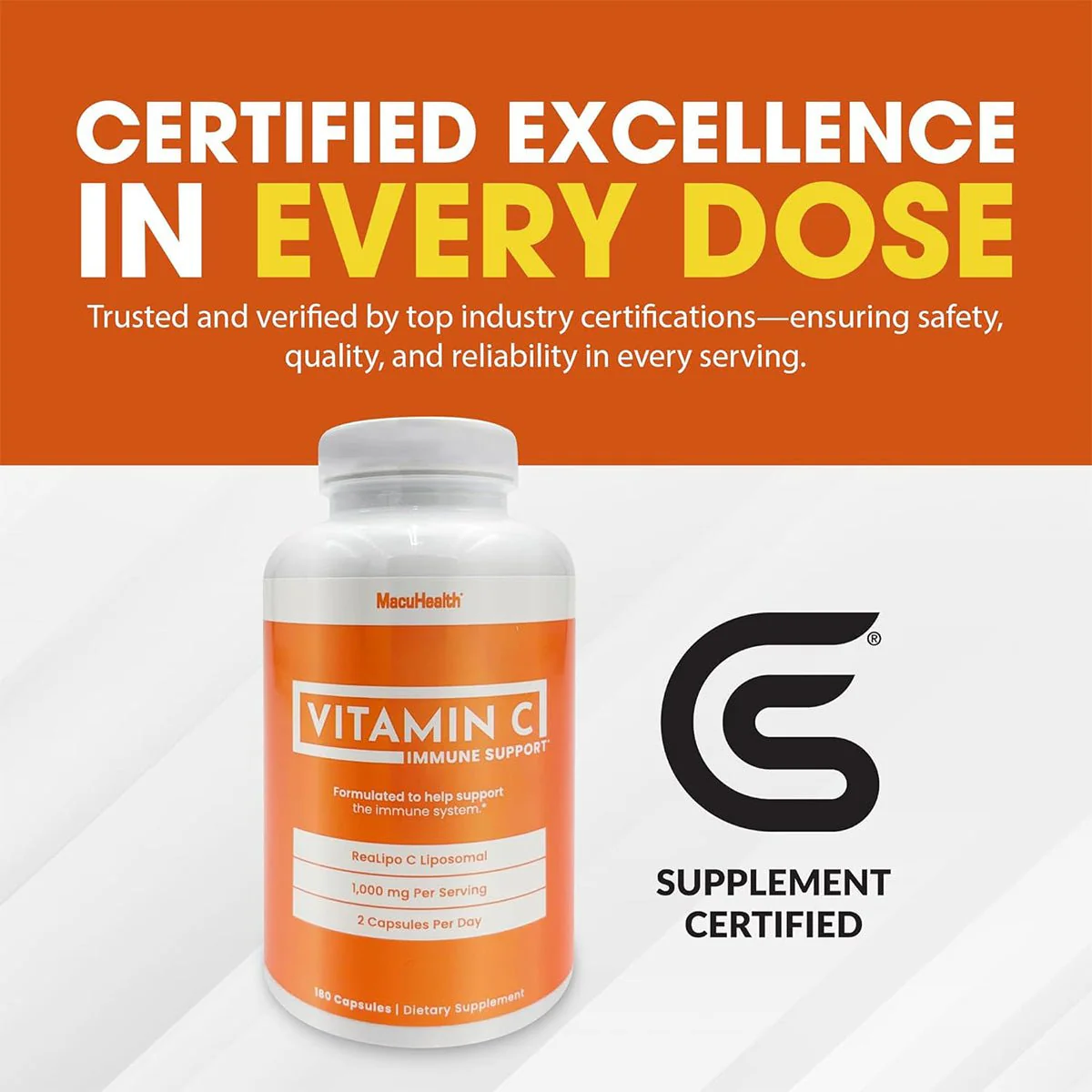 Macuhealth Liposomal Vitamin C 1000MG Per Serving - High Bioavailablity Vitamin with Fat-Soluble Antioxidants and Enhanced Absorption (180ct) - Image 6