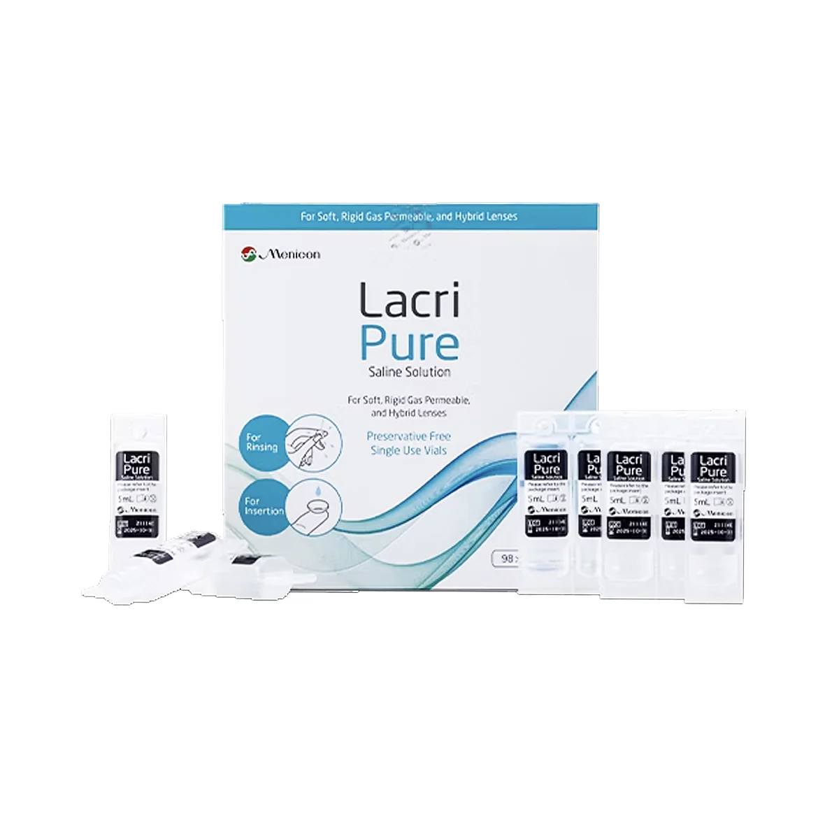Menicon Lacripure Sterile Saline Solution - 98 Vials for Scleral Lenses - Image 2