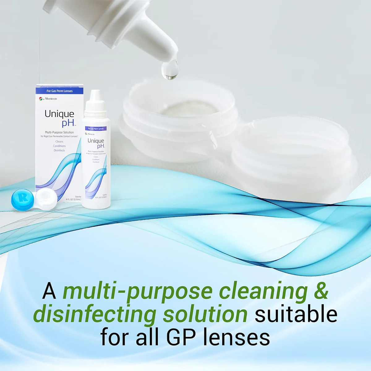 Unique pH Multipurpose Solution for Gas Permeable Contact Lenses 4 fl oz (120ml) + Case - Image 4