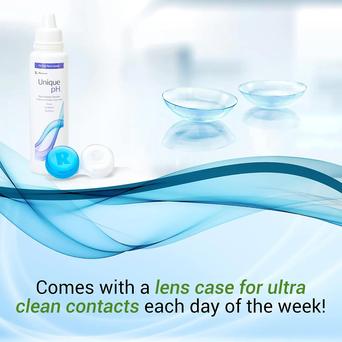 Unique pH Multipurpose Solution for Gas Permeable Contact Lenses 4 fl oz (120ml) + Case - Image 5