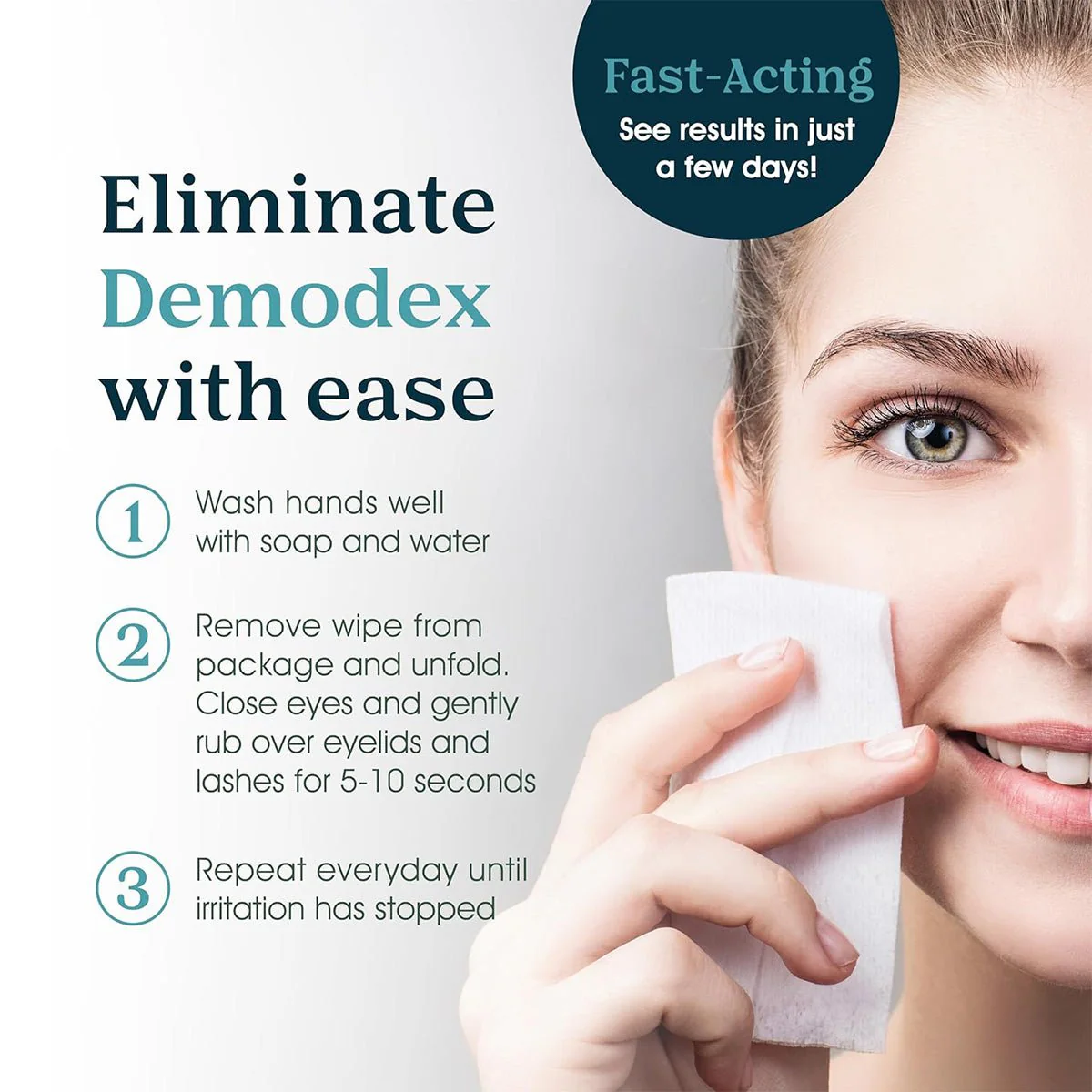 Noveha Anti-Demodex Eyelid & Lash Wipes (60ct) - Image 4