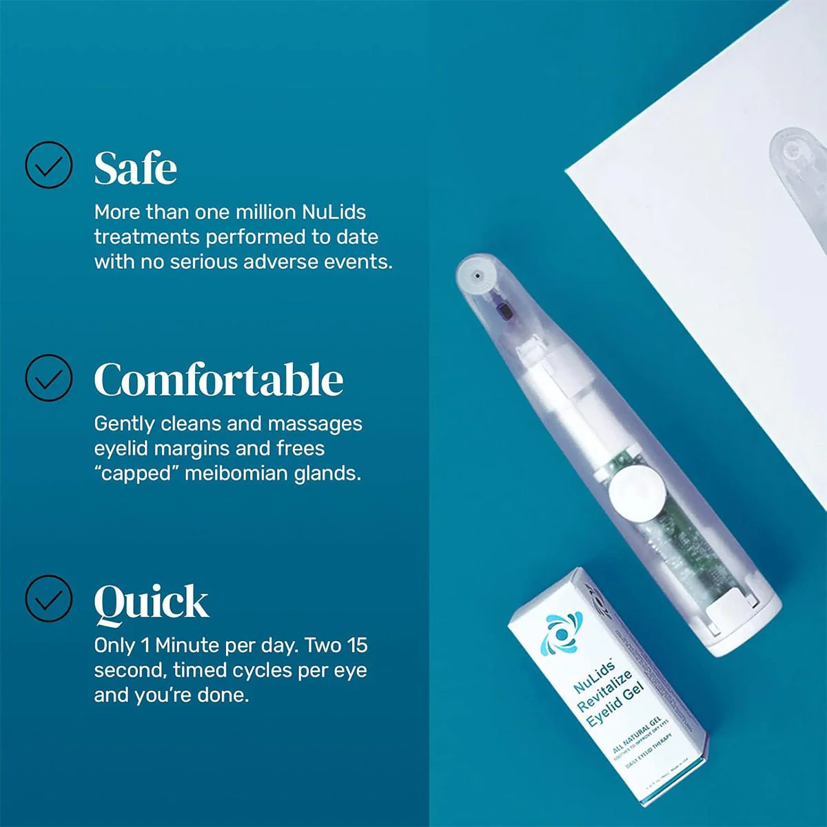 NuLids All Natural At-home Eye Treatment ( 1 Device + 30 Tips + 1 Applicator Gel Included) - Image 3