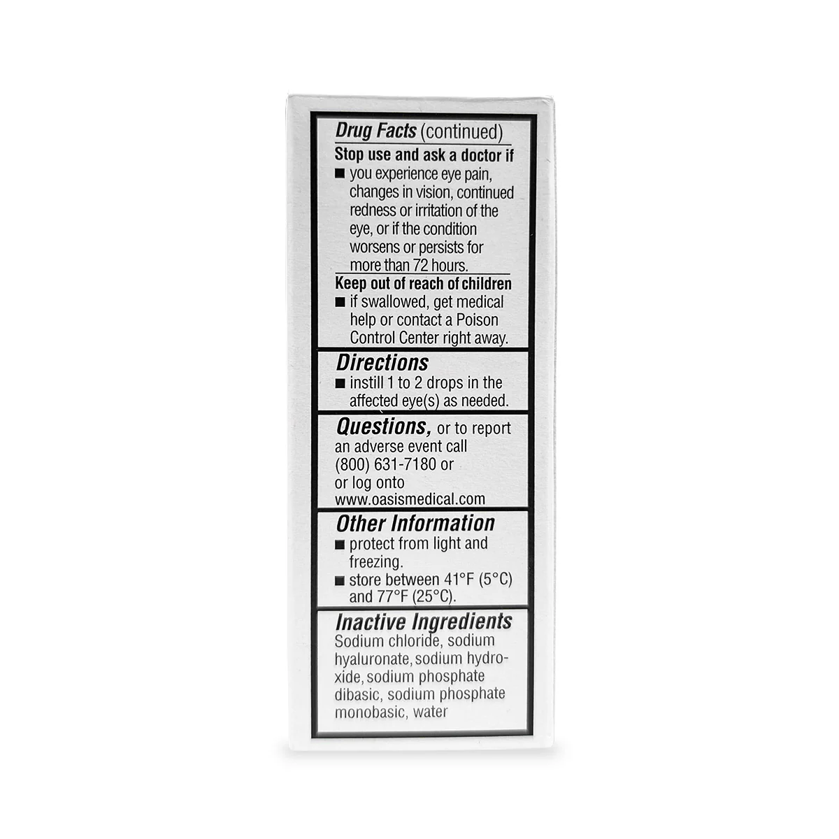 Oasis Tears Preservative-Free Eye Drops (10mL Bottle) - Image 3