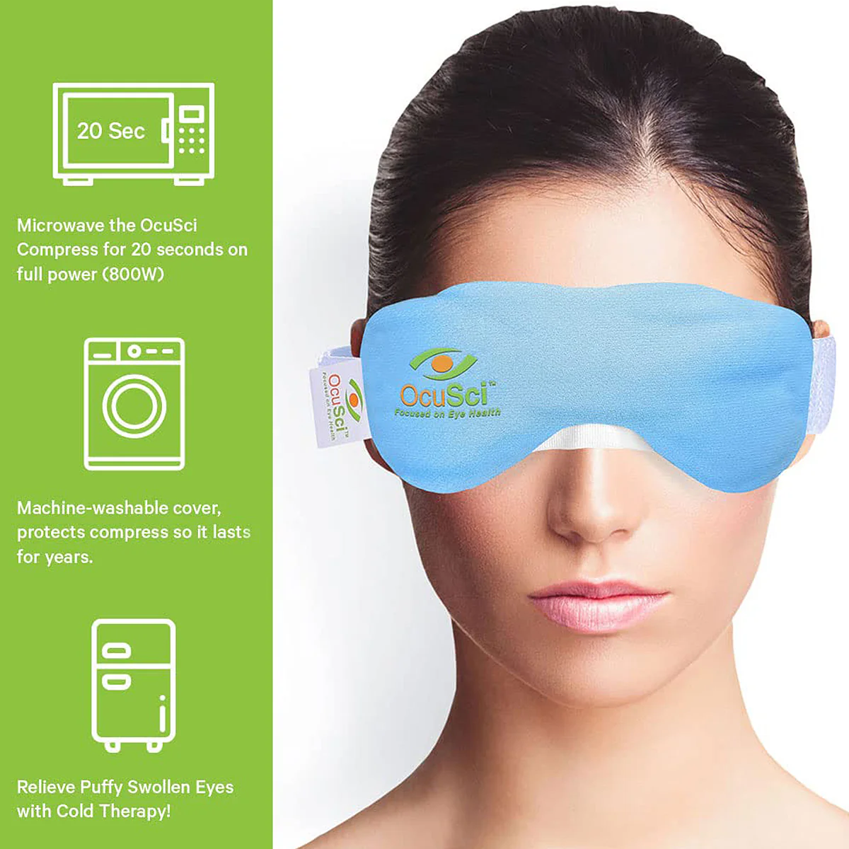 OcuSci Premium Heat & Cold Mask with HydroBlock, Microwavable, Washable Cover, Anti-Microbial - Image 4