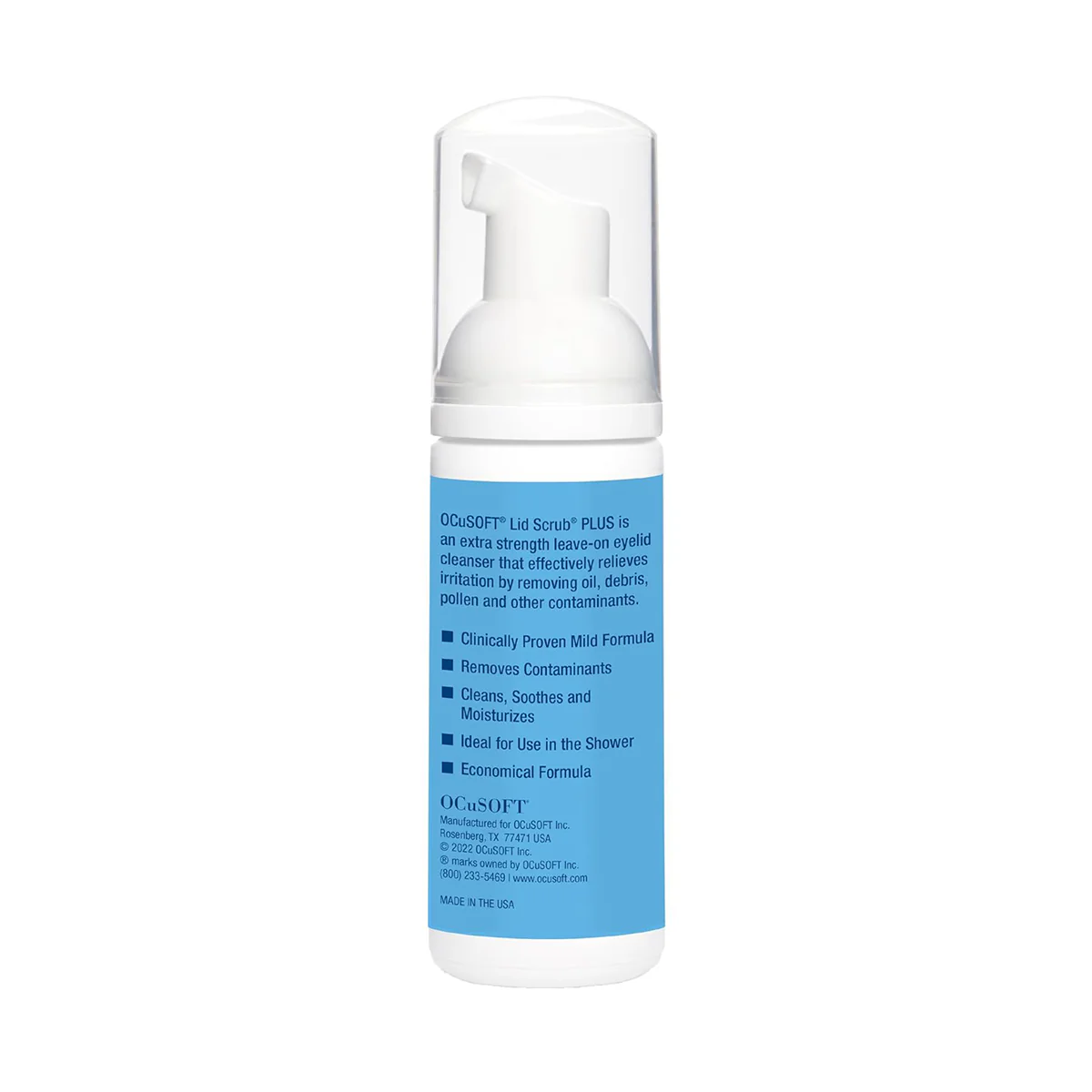 OCuSOFT Lid Scrub PLUS Foaming Eyelid Cleanser – Extra Strength Formula (50mL) - Image 2