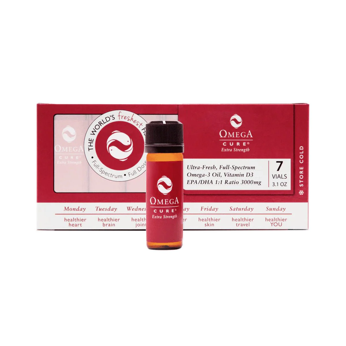 Omega Cure Extra Strength Fresh Liquid Omega (7 Vials, 1 Week Supply) Cold Shipping Included - Image 2