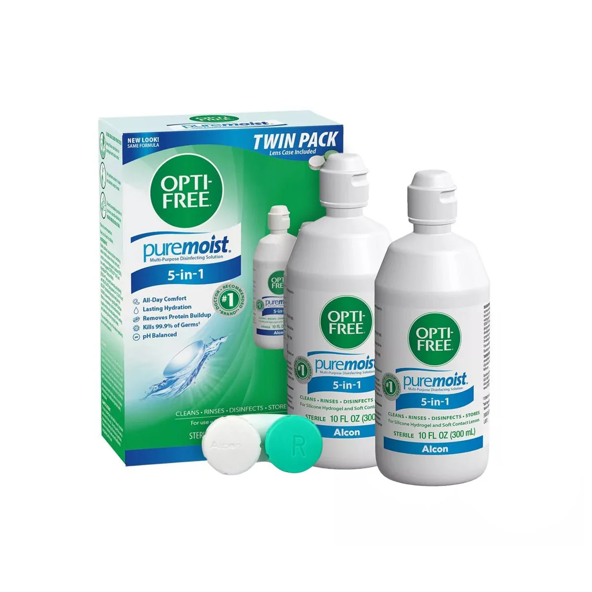 Opti-Free Puremoist Multi-Purpose Disinfecting Solution with Lens Case, 20 Fl Oz (pack of 2) - Image 2