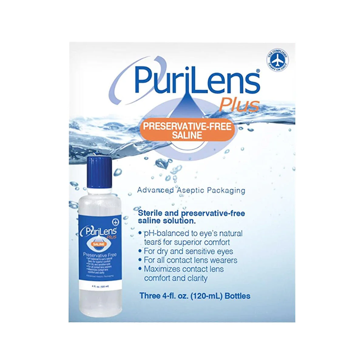 PuriLens Plus Preservative Free Saline (Multiple Sizes and Packs) - Image 4