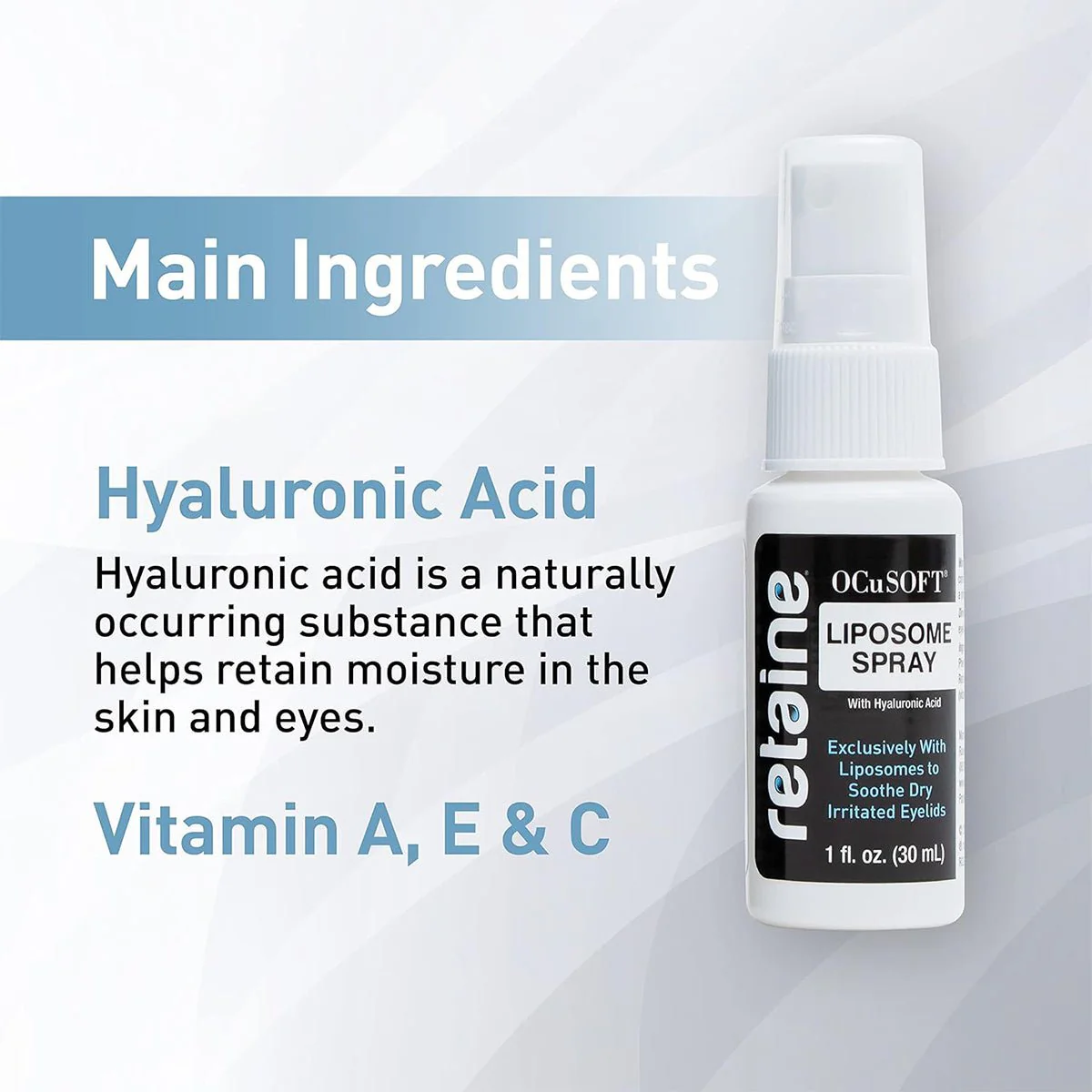 Ocusoft Retaine Liposome Spray to Soothe Irritated Eyelids with HA (30mL) - Image 4