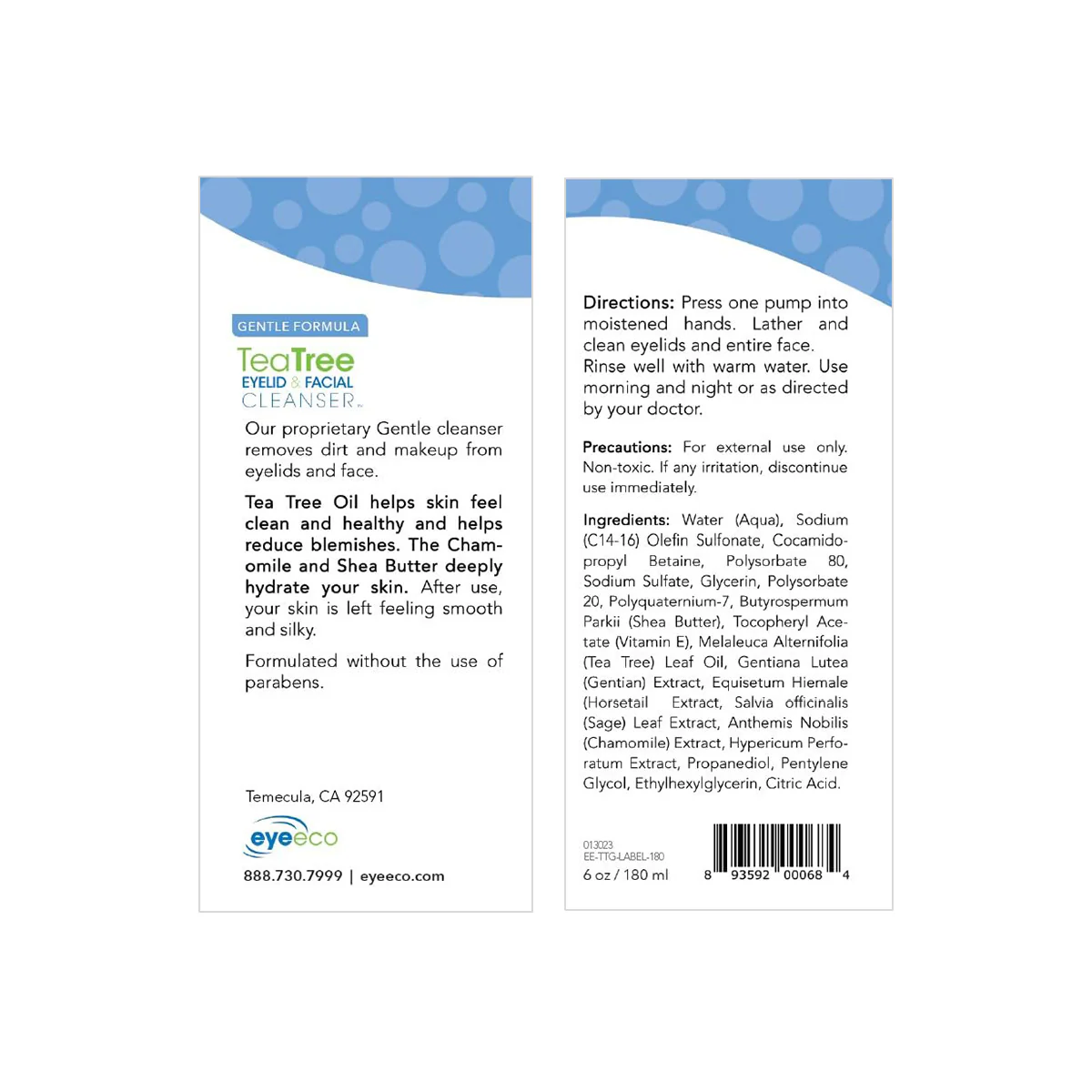 TranquilEyes - Gentle Formula 1% Tea Tree Eyelid & Facial Cleanser 50 ml 2-Pack - Image 2